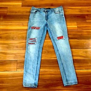 Patchwork Jay Walker Denim Jeans Size 34